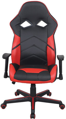 Кресло компьютерное BRABIX "Storm GM-006", регулируемые подлокотники, экокожа, черное/красное, 532500