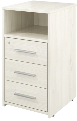 Тумба приставная с нишей, 3 ящика с замком  КЦ10