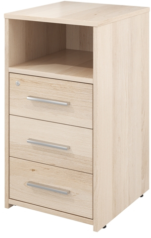 Тумба приставная с нишей, 3 ящика с замком  КЦ10