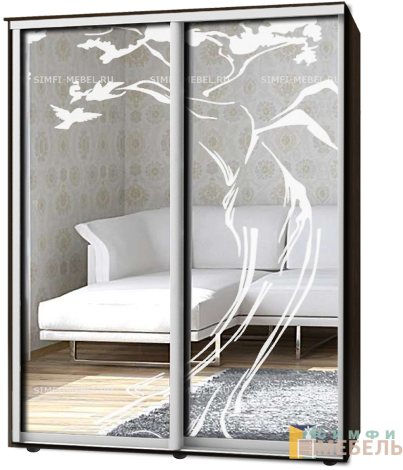 Шкаф-купе 2х дв Стандарт Пескоструй № 34