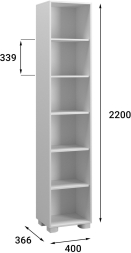 Стеллаж «Монблан» МБ-22 белый структурный