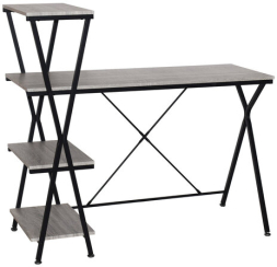 Стол на металлокаркасе BRABIX "LOFT CD-004", 1200х535х1110 мм, 3 полки, цвет дуб антик, 641219