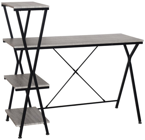 Стол на металлокаркасе BRABIX "LOFT CD-004", 1200х535х1110 мм, 3 полки, цвет дуб антик, 641219