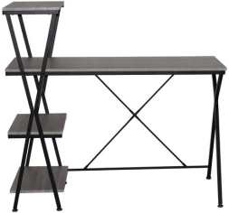 Стол на металлокаркасе BRABIX "LOFT CD-004", 1200х535х1110 мм, 3 полки, цвет дуб антик, 641219