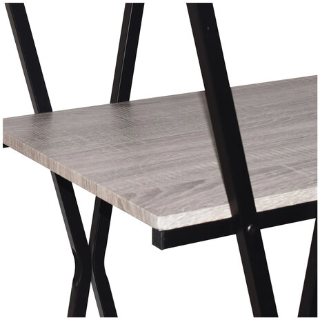 Стол на металлокаркасе BRABIX "LOFT CD-004", 1200х535х1110 мм, 3 полки, цвет дуб антик, 641219