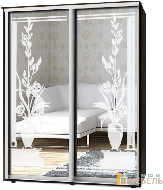 Шкаф-купе 2х дв Стандарт Пескоструй № 48+48