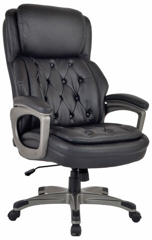 Кресло BRABIX PREMIUM Regal EX-557, НАГРУЗКА до 150кг., пружинный блок, экокожа, черный, 532945