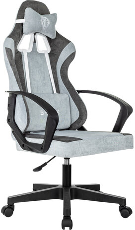 Кресло компьютерное BRABIX ''Forcer GM-127'', 2 подушки, ткань, серое/светло-голубое, 533214