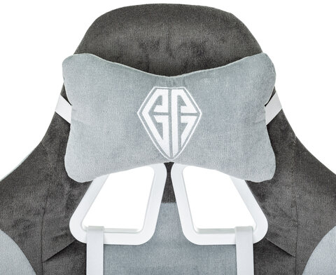 Кресло компьютерное BRABIX ''Forcer GM-127'', 2 подушки, ткань, серое/светло-голубое, 533214