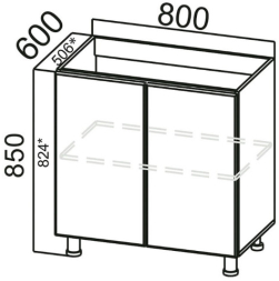 Стол-рабочий М800 (под мойку)  Бостон