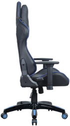 Кресло компьютерное BRABIX &quot;GT Carbon GM-120&quot;, две подушки, экокожа, черное/синее, 531930