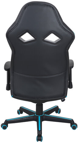 Кресло компьютерное BRABIX "Storm GM-006", регулируемые подлокотники, экокожа, черное/голубое, 532501