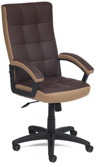 Кресло TRENDY кож/зам/ткань, коричневый/бронзовый, 36-36/21