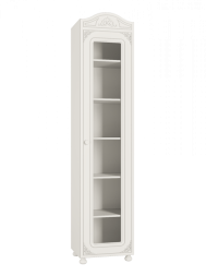 Шкаф Ассоль АС-53К со стеклом (правый с короной) белое дерево