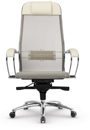 Кресло офисное МЕТТА "SAMURAI" S-1.04, сверхпрочная ткань-сетка, бежевое