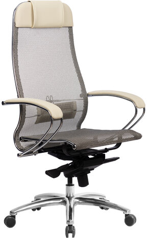 Кресло офисное МЕТТА "SAMURAI" S-1.04, сверхпрочная ткань-сетка, бежевое