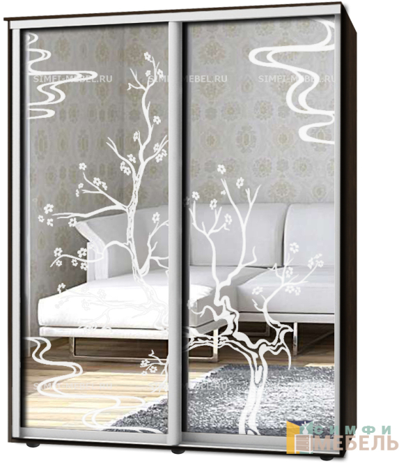 Шкаф-купе 2х дв Стандарт Пескоструй № 35