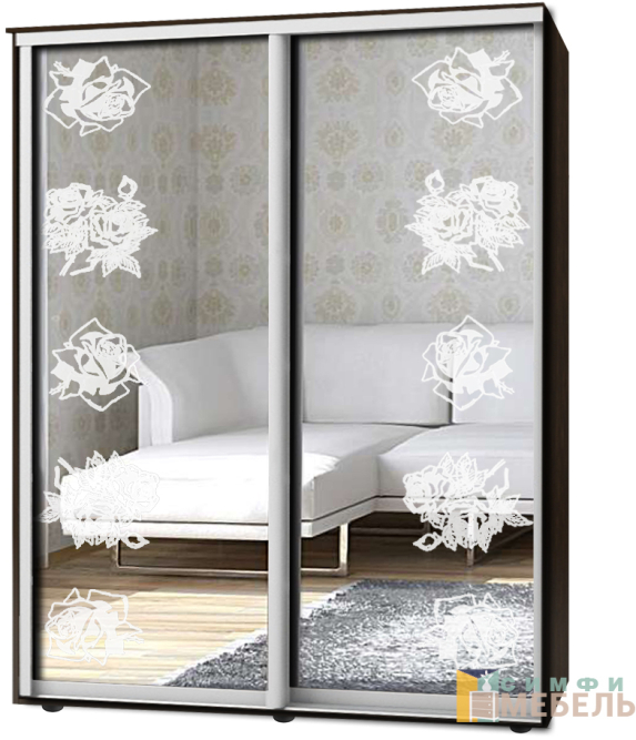 Шкаф-купе 2х дв Стандарт Пескоструй № 52+52