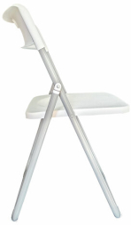 Стулья складные BRABIX "Golf Lite CF-017", КОМПЛЕКТ 4 шт., серебристый каркас, пластик, белый, 533035