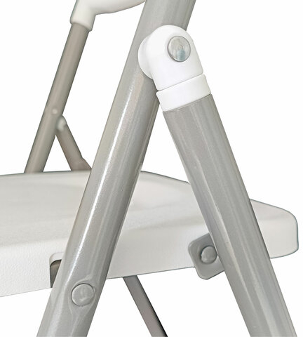 Стулья складные BRABIX "Golf Lite CF-017", КОМПЛЕКТ 4 шт., серебристый каркас, пластик, белый, 533035