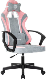 Кресло компьютерное BRABIX ''Forcer GM-127'', 2 подушки, ткань, розовое/серое, 533215