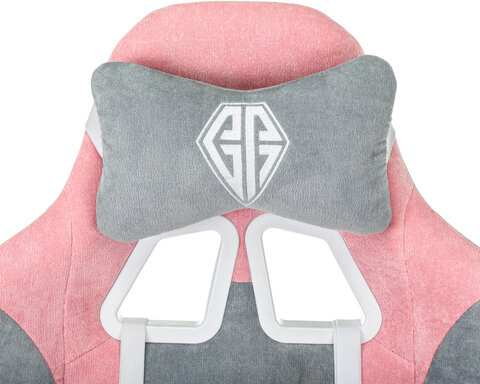 Кресло компьютерное BRABIX ''Forcer GM-127'', 2 подушки, ткань, розовое/серое, 533215