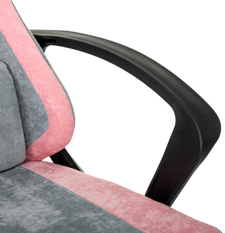 Кресло компьютерное BRABIX ''Forcer GM-127'', 2 подушки, ткань, розовое/серое, 533215
