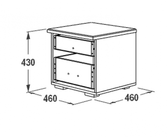 Тумба прикроватная с 2-мя ящ. Ольга 12 (МДФ)