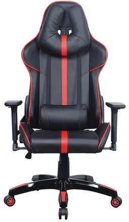 Кресло компьютерное BRABIX "GT Carbon GM-120", две подушки, экокожа, черное/красное, 531931