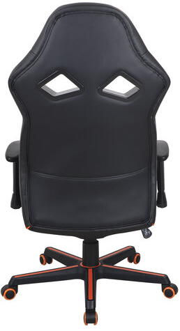 Кресло компьютерное BRABIX "Storm GM-006", регулируемые подлокотники, экокожа, черное/оранжевое, 532502