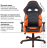 Кресло компьютерное BRABIX "Storm GM-006", регулируемые подлокотники, экокожа, черное/оранжевое, 532502