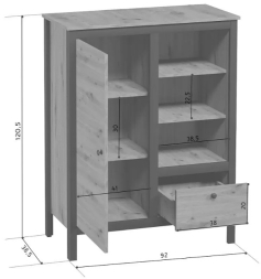 Комод-шкаф Лофт REG1D1S/90