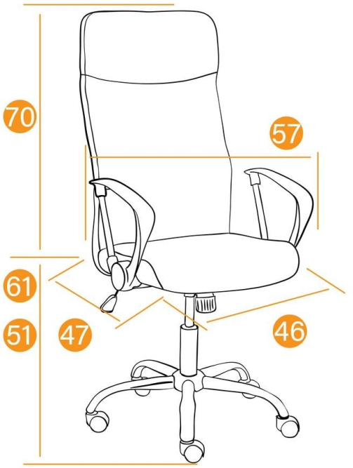 Кресло PRACTIC кож/зам, ткань, черный