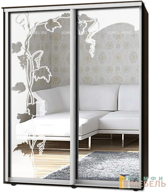 Шкаф-купе 2х дв Стандарт Пескоструй № 36