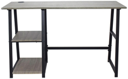 Стол на металлокаркасе BRABIX "LOFT CD-006", 1200х500х730 мм, 2 полки, цвет дуб антик, 641225