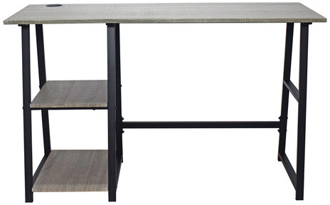 Стол на металлокаркасе BRABIX "LOFT CD-006", 1200х500х730 мм, 2 полки, цвет дуб антик, 641225