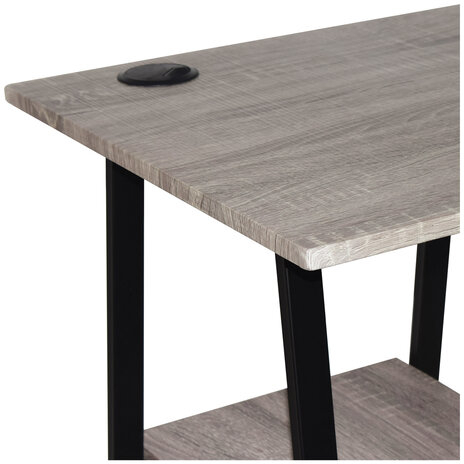 Стол на металлокаркасе BRABIX "LOFT CD-006", 1200х500х730 мм, 2 полки, цвет дуб антик, 641225