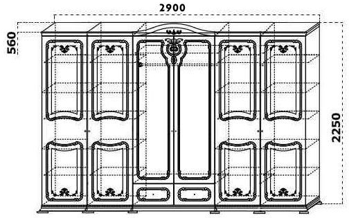 Шкаф Азалия (6-ти дв.) Кубань мебель