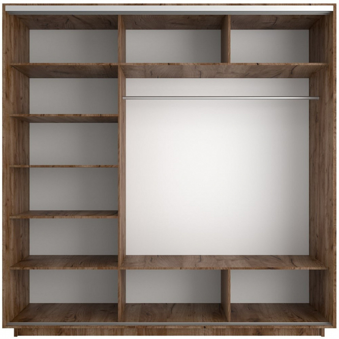 Шкаф-купе Экспресс 3-х дверный ( ЛДСП/Зеркало) Крафт табачный