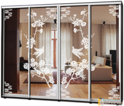 Шкаф купе 4х дв Пескоструй № 15