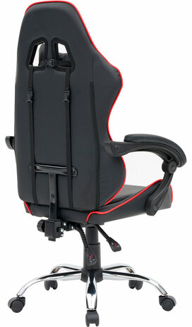 Кресло компьютерное CROMEX "Joker GM-125", две подушки, экокожа, черное/красное, 532954