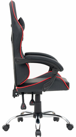 Кресло компьютерное CROMEX "Joker GM-125", две подушки, экокожа, черное/красное, 532954