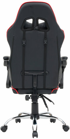 Кресло компьютерное CROMEX "Joker GM-125", две подушки, экокожа, черное/красное, 532954