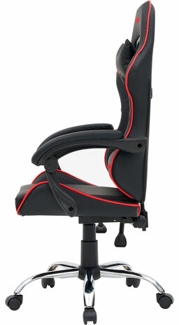 Кресло компьютерное CROMEX "Joker GM-125", две подушки, экокожа, черное/красное, 532954