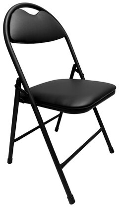 Стул складной для дома и офиса РС94, черный каркас, экокожа черный