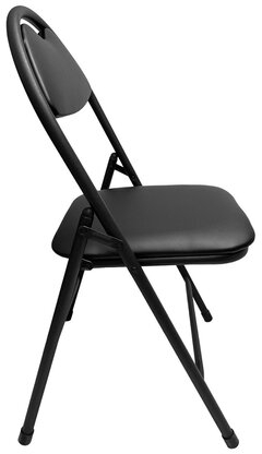 Стул складной для дома и офиса РС94, черный каркас, экокожа черный