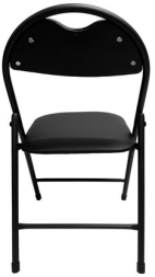 Стул складной для дома и офиса РС94, черный каркас, экокожа черный