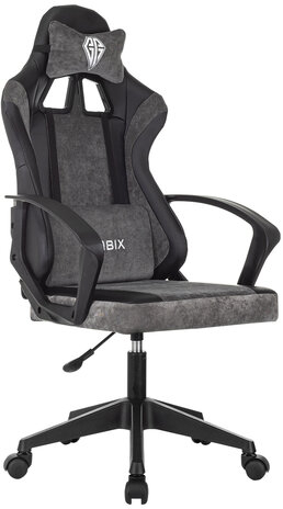 Кресло компьютерное BRABIX ''Forcer GM-127'', 2 подушки, экокожа/велюр, черное/серое, 533216