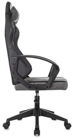 Кресло компьютерное BRABIX ''Forcer GM-127'', 2 подушки, экокожа/велюр, черное/серое, 533216