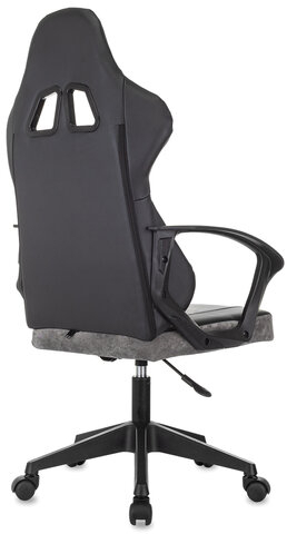 Кресло компьютерное BRABIX ''Forcer GM-127'', 2 подушки, экокожа/велюр, черное/серое, 533216